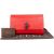 Gucci Red Pebbled Leather Bamboo Clutch