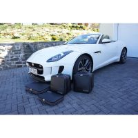 Jaguar F-Type (EU) Convertible up to 5/2016 - 4-piece luggage set trunk - silver-grey seam/black lining