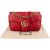 Gucci Red Quilted Leather Marmont GG Small Flap Crossbody Bag