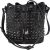 MCM Black Monogram Visetos Studded Crystal Small Bucket Crossbody Bag
