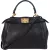 Fendi Black Leather Mini Peekaboo Handbag