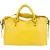 Balenciaga Yellow Perforated Leather City Handbag