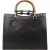 Gucci Black Leather Bamboo Handle Handbag