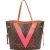Sac Neverfull MM Shopper Louis Vuitton en toile Monogram V Grenade Fuchsia