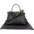 Fendi Noir Leather Gold Edition Spikes Peekaboo Handbag