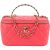 Chanel Quilted Lambskin Crystal Emblem CC Vanity Case 