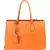 Prada Orange Saffiano Leather Turnlock Double Handbag
