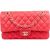 Chanel Quilted Lambskin Medium Double Flap Shoulder Bag Hot Pink