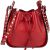 Valentino Garavani Red Leather Rockstud Bucket