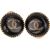 Chanel Vintage CC Emblem Round Clip-On Earrings