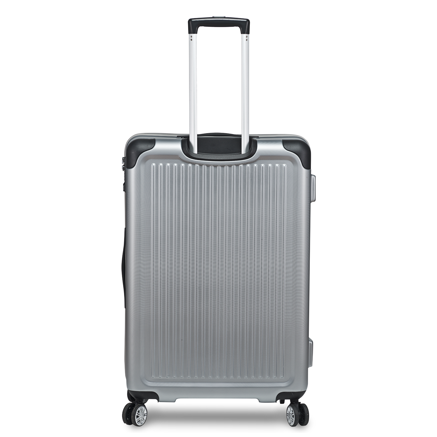Hartschalen-Koffer L mit 4 Rollen, 76 cm, 110 Liter Stripe - Silber