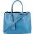 Prada Blue Saffiano Leather Double Handbag