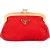 Prada Red Tessuto Triangel Kiss-Lock Coin Wallet