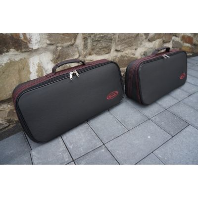 Ferrari F8 Tributo - 2-tlg. Kofferset Rückbank - Rote Naht/Futter Schwarz