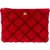 Chanel Rouge Stitching Velvet CC Clutch