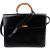 Gucci Black Leather Bamboo Aktentasche