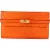 Hermès Orange Ostrich Leather Kelly Wallet