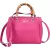 Gucci Pink Leather Mini Bamboo Handbag