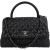 Chanel Quilted Caviar Leather Palladium Coco Handle Single Flap Handbag