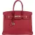 Hermès Clemence Leather Palladium Rouge H Birkin 35 Handbag