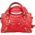 Balenciaga Red Leather Mini City Handbag