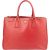 Prada Red Saffiano Leather Galleria Handbag