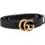 Gucci Black Leather GG Mini Marmont Gürtel (80 / 32)