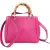 Gucci Pink Leather Mini Bamboo Handbag
