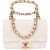 Chanel White Quilted Lambskin Mini Rectangular Flap Top Handle Crossbody Bag